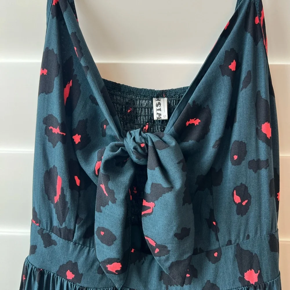 Ecowish leopard tie front dress - small - Picture 6 of 9